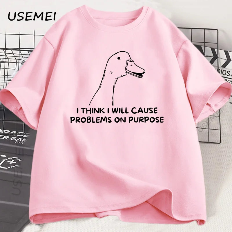 I Think I Will Cause Problems on Purpose — Silly Goose Graphic Tee - Neon Districts