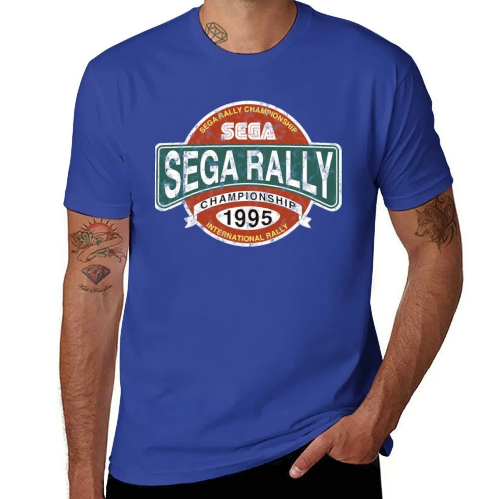 Sega Rally — Championship Distressed Logo Tee - Neon Districts