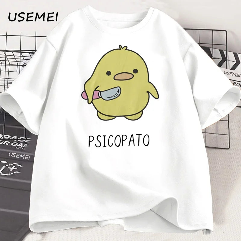 Psicopato — Cute Duck with Knife Streetwear Graphic Tee - Neon Districts