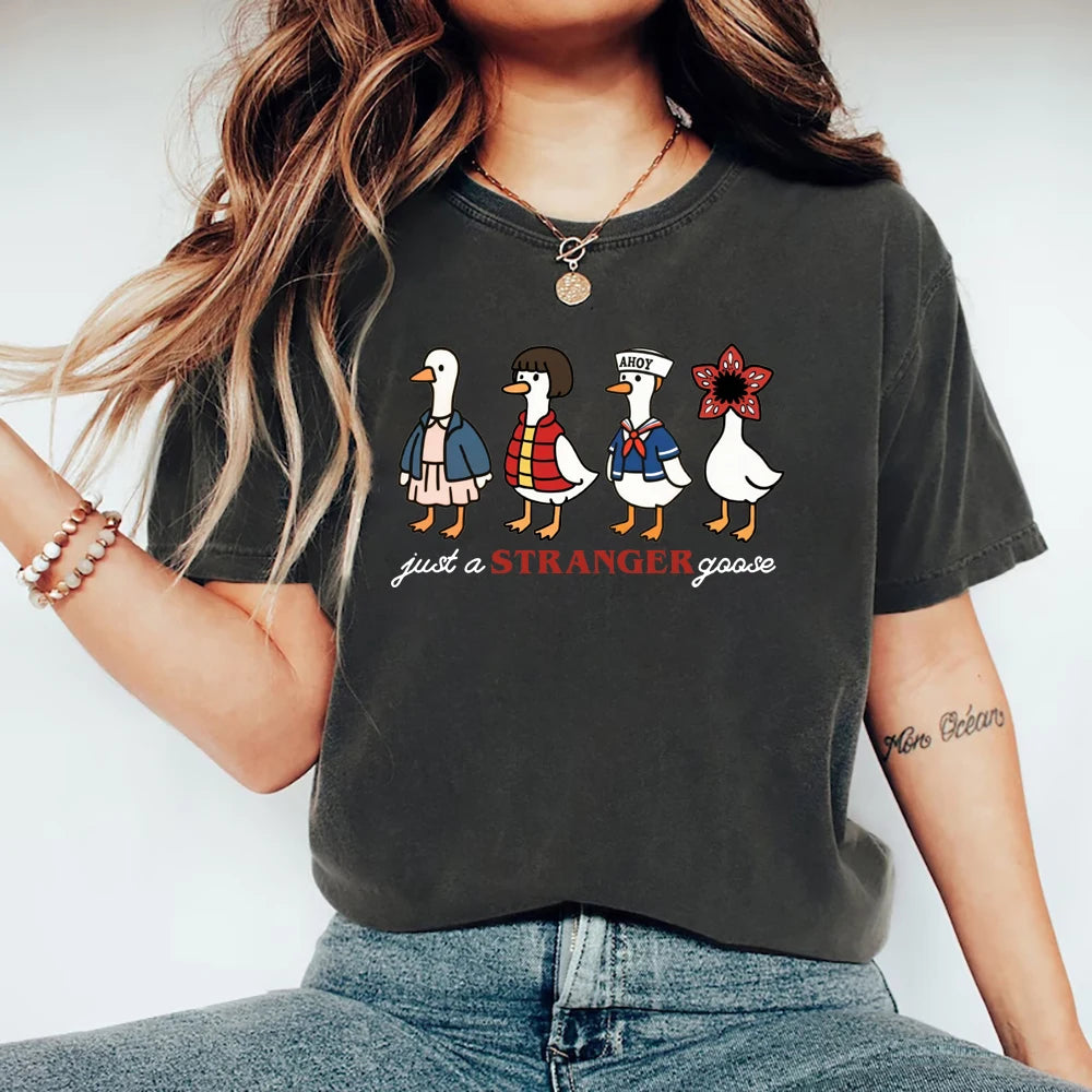 Just a Stranger — Funny Goose Parody Women's Streetwear Tee - Neon Districts