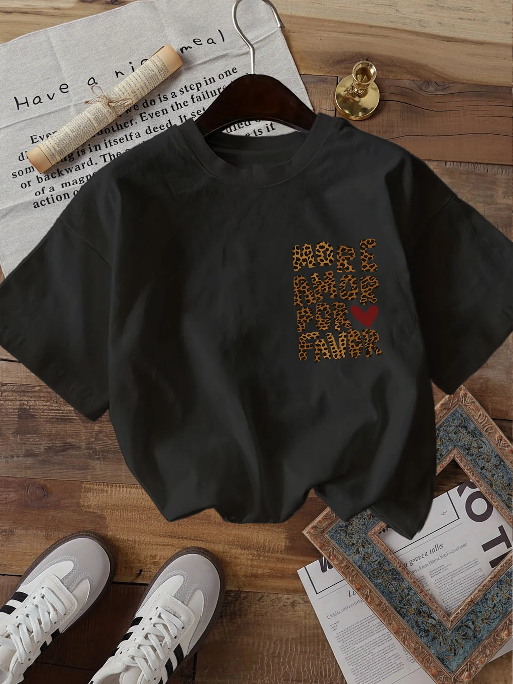 More Amor Por Favor Leopard Tee - Neon Districts