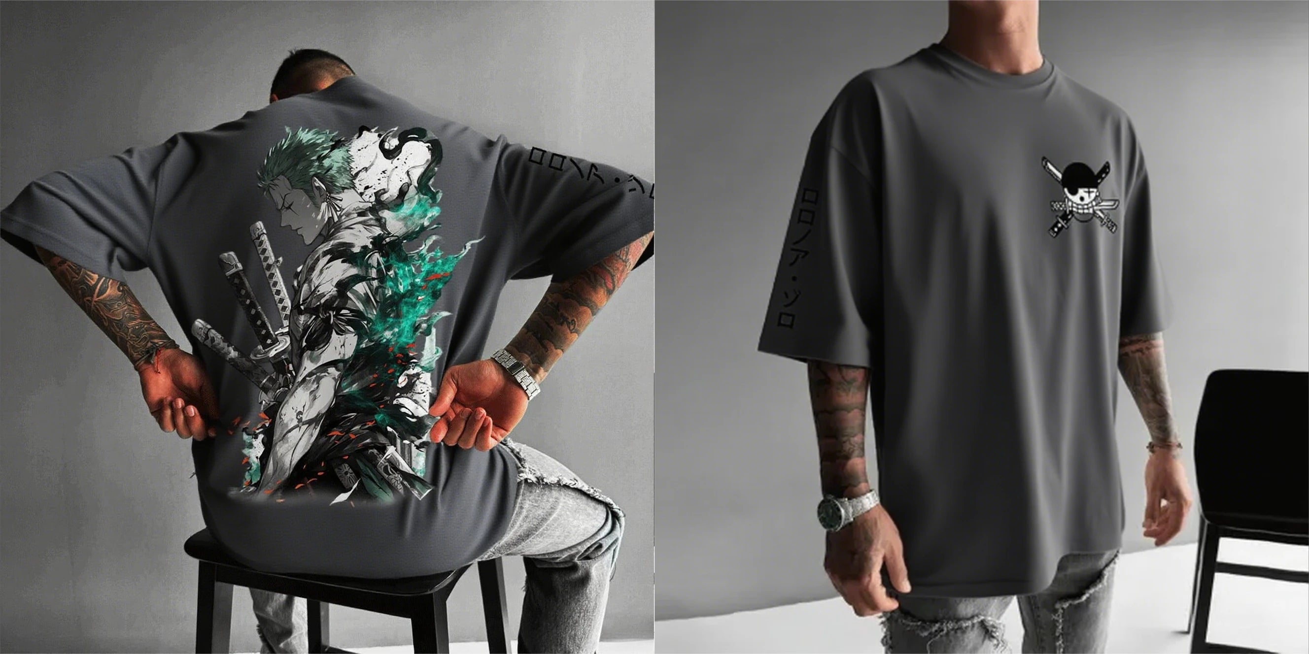 One Piece — Zoro Oversized Y2K Streetwear Tee - Neon Districts