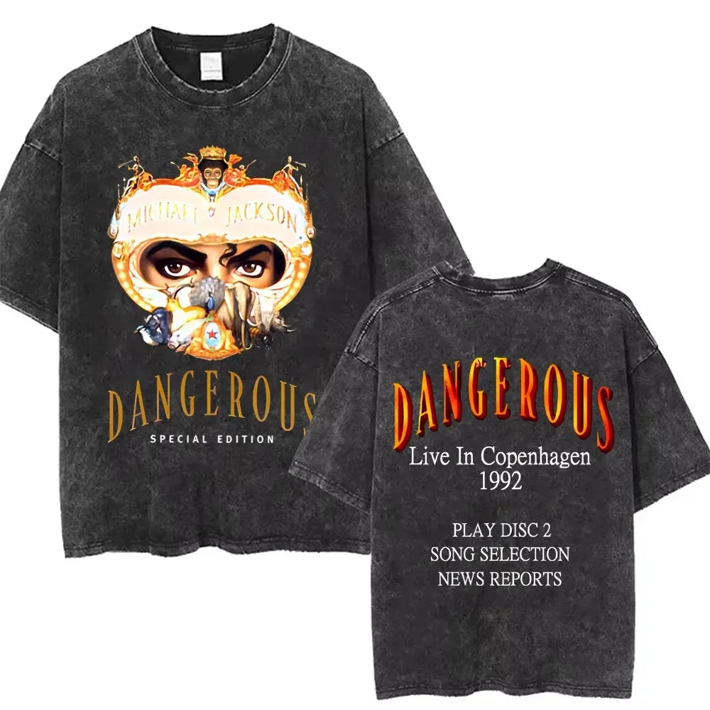 MJ King of Pop Washed Vintage Tee - Neon Districts