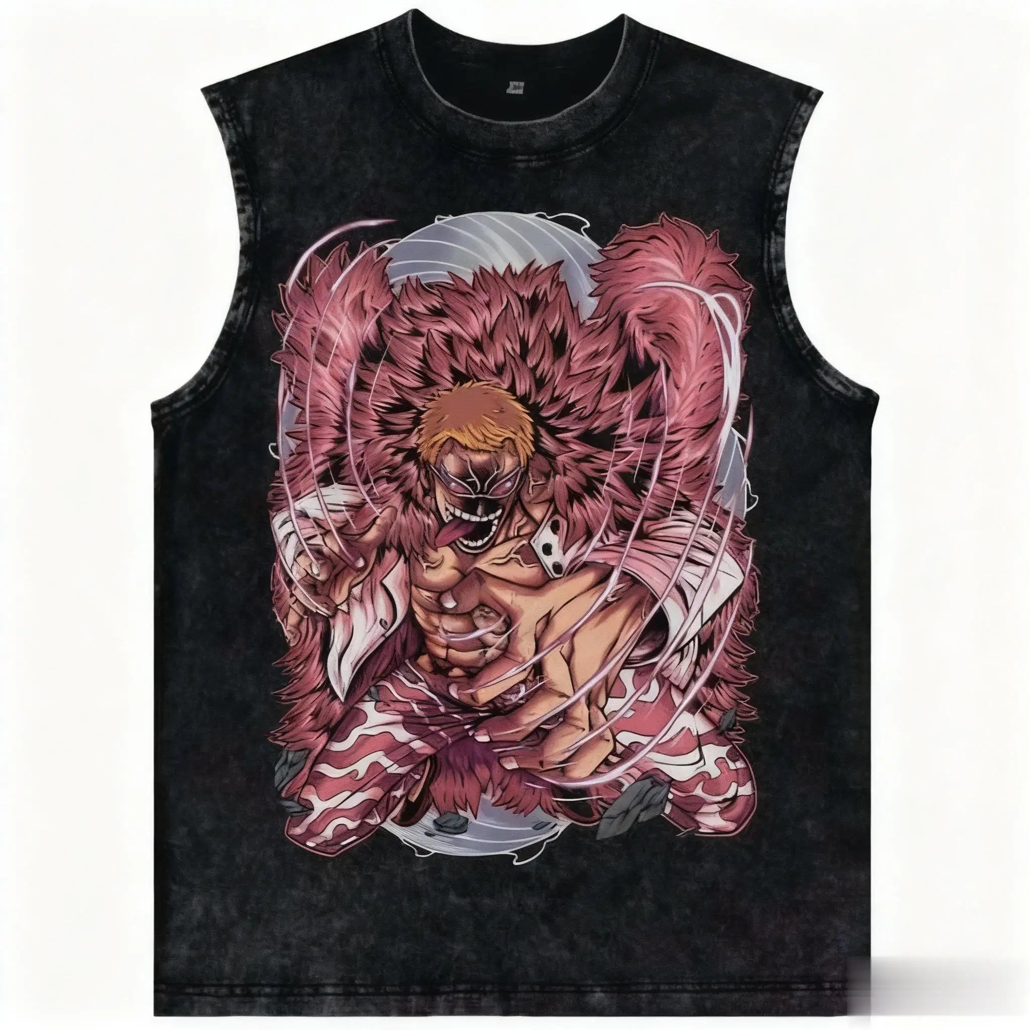 One Piece — Luffy Vintage Washed Streetwear Tank - Neon Districts