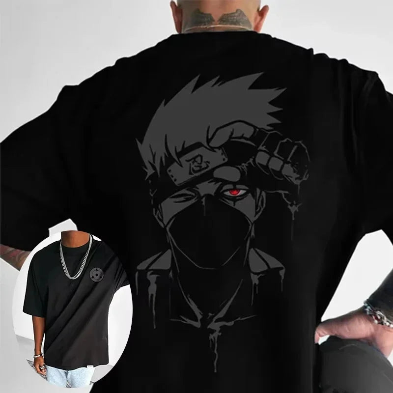 Japanese Anime Hip-Hop Oversized Tee – Casual Cotton Print