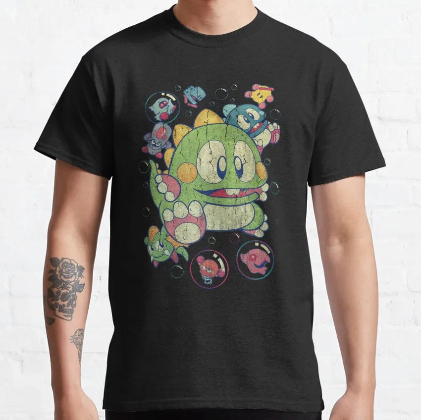 Bubble Bobble — Bub & Bob NES Arcade Retro Tee - Neon Districts
