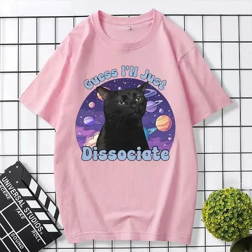Black Cat Meme — Vintage Women's Graphic Tee - Neon Districts