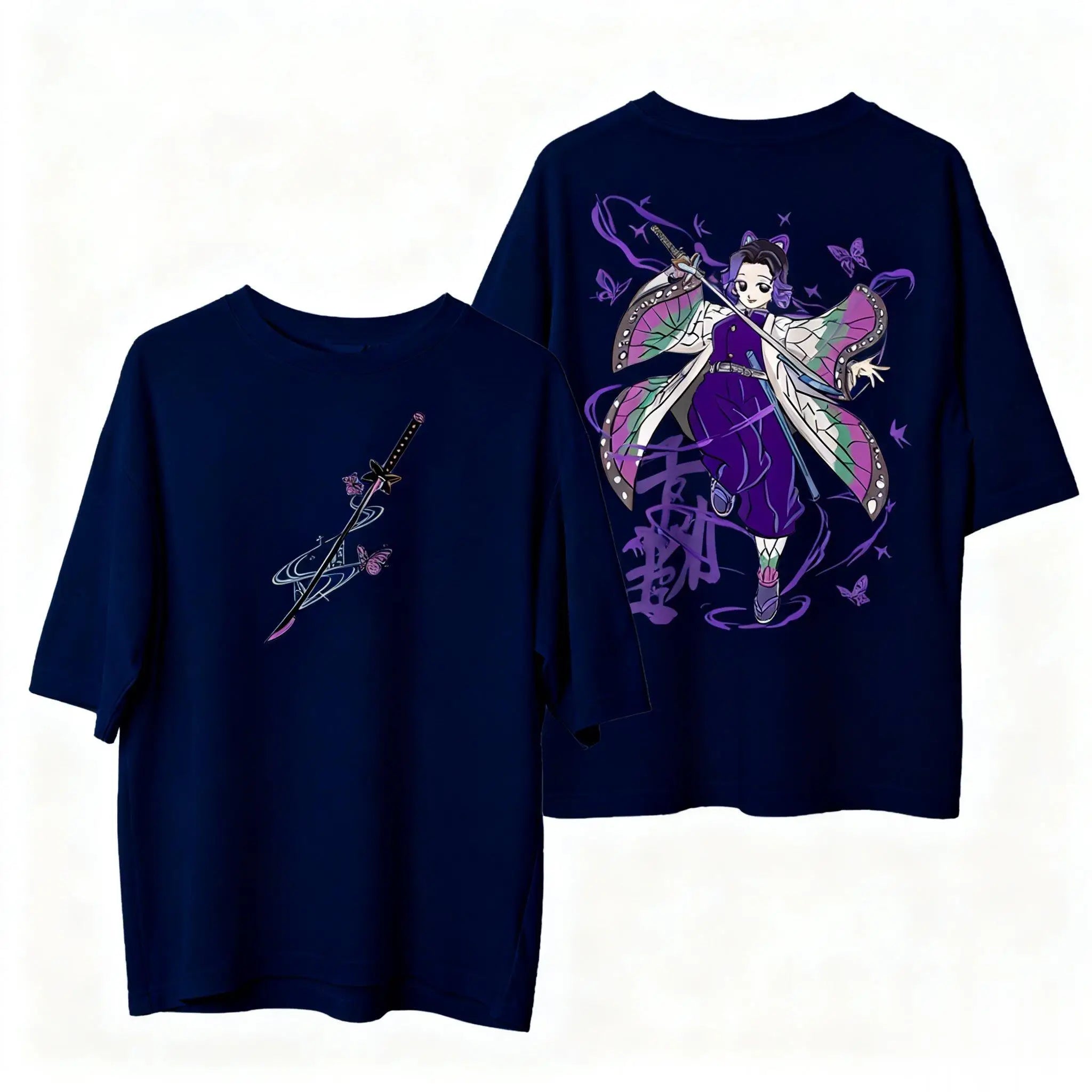Demon Slayer Shinobu Kocho Graphic Tee – Oversized Anime Top