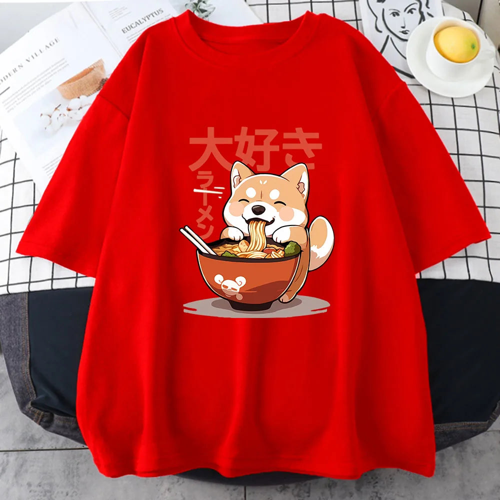 Shiba Inu Ramen Kawaii Tee - Neon Districts
