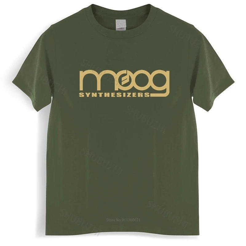 Moog — Black Crew Neck Synthesizer Tee - Neon Districts