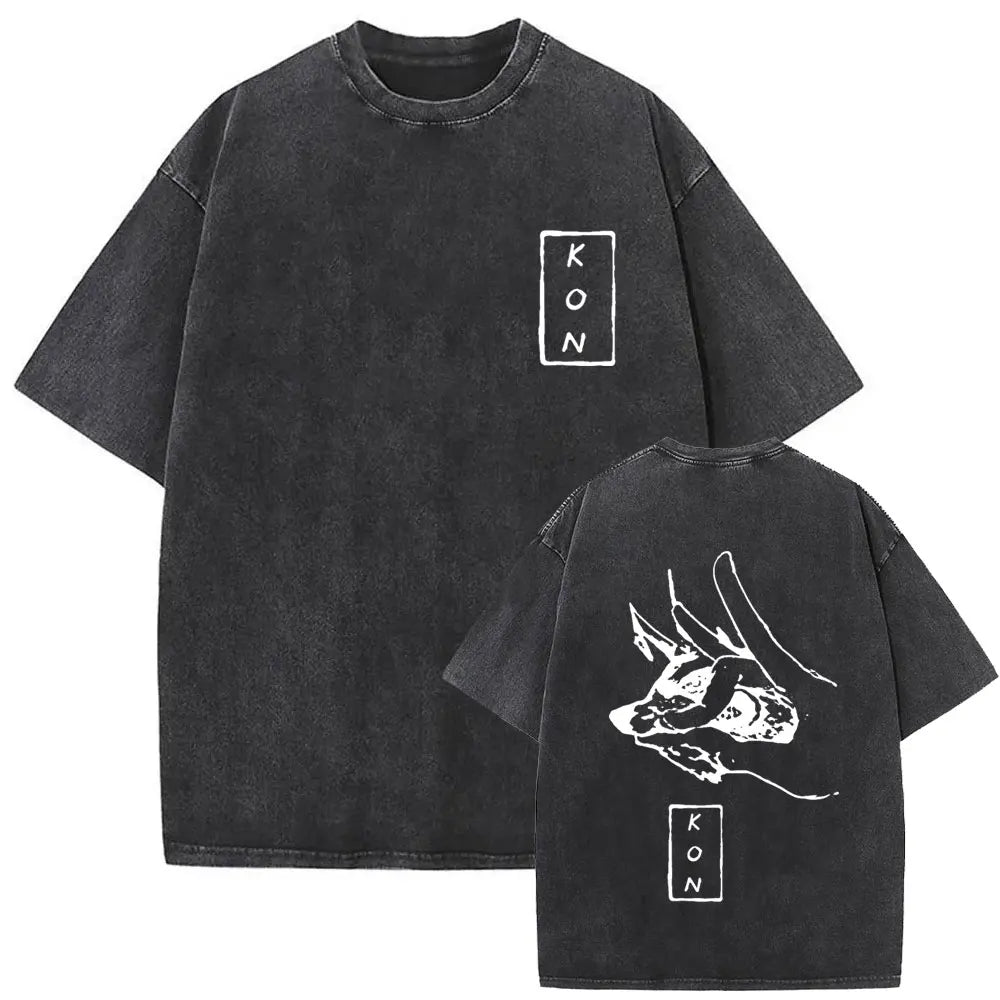 Chainsaw Man Denji & Pochita Vintage Tee – Washed Oversized Anime