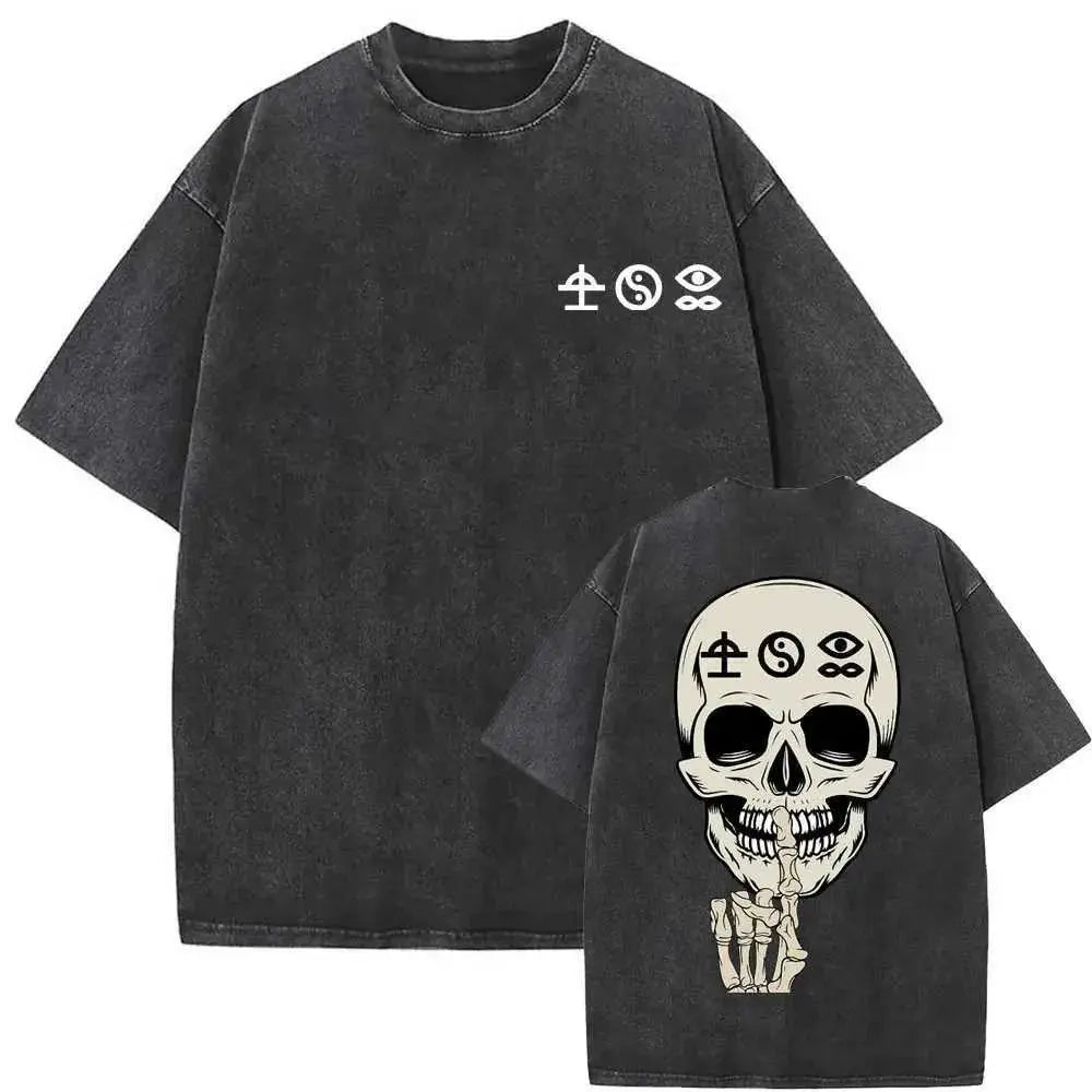 One Piece Skull Vintage Tee – Straw Hat Graphic Streetwear