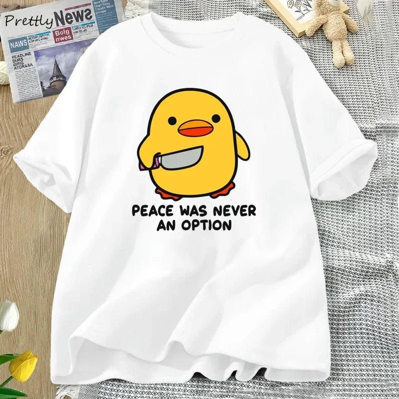 Peace Was Never an Option — Goose Women's Graphic Tee - Neon Districts