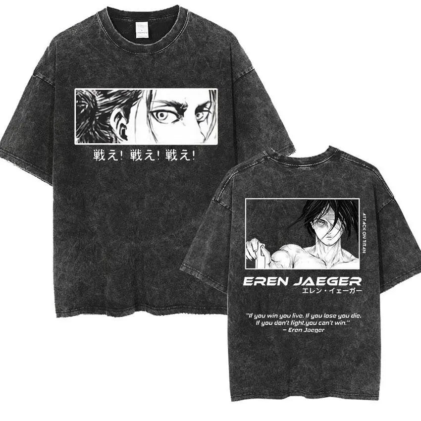 Attack on Titan Vintage Washed Summer Tee – Casual Streetwear