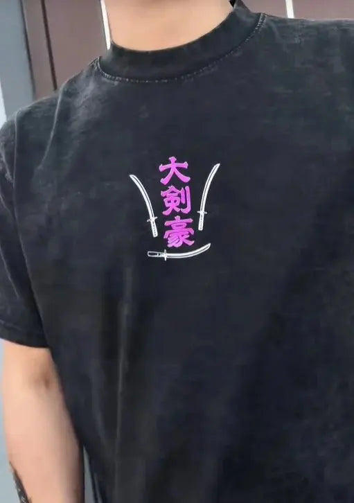 One Piece — Zoro Retro Washed Harajuku Tee - Neon Districts