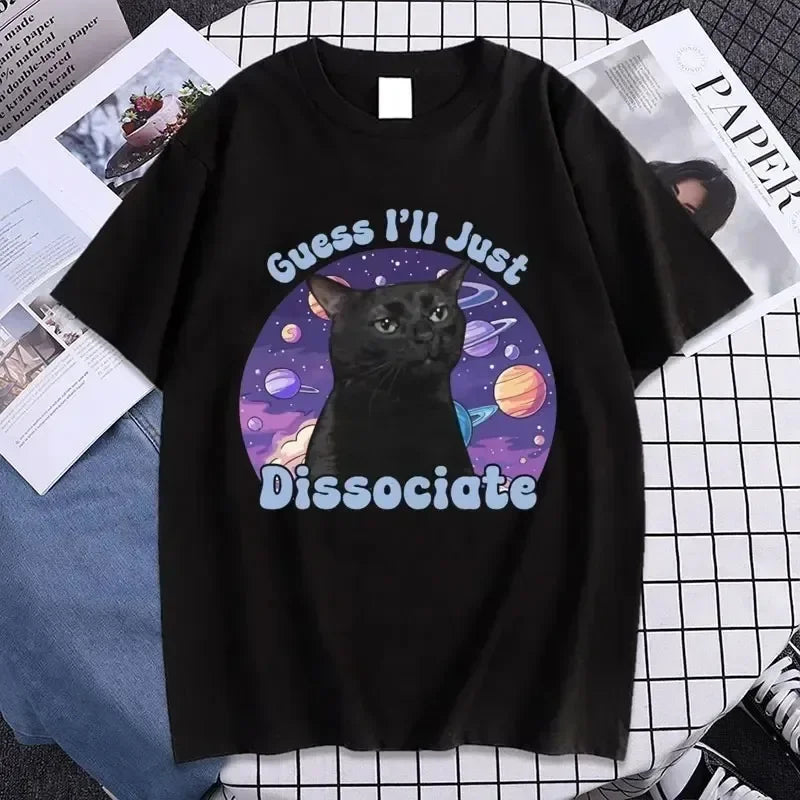 Black Cat Meme — Vintage Women's Graphic Tee - Neon Districts