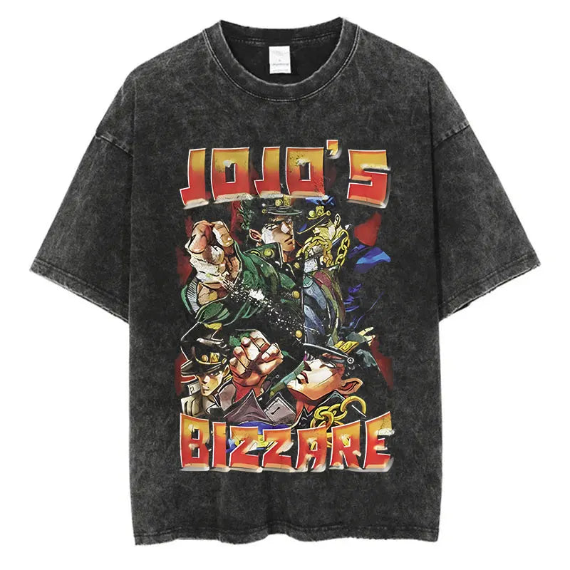 JoJo's Bizarre Adventure — Vintage Washed Hip Hop Streetwear Tee - Neon Districts