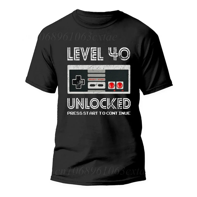 Level 40 Unlocked — Gamer Birthday Vintage Streetwear Tee - Neon Districts