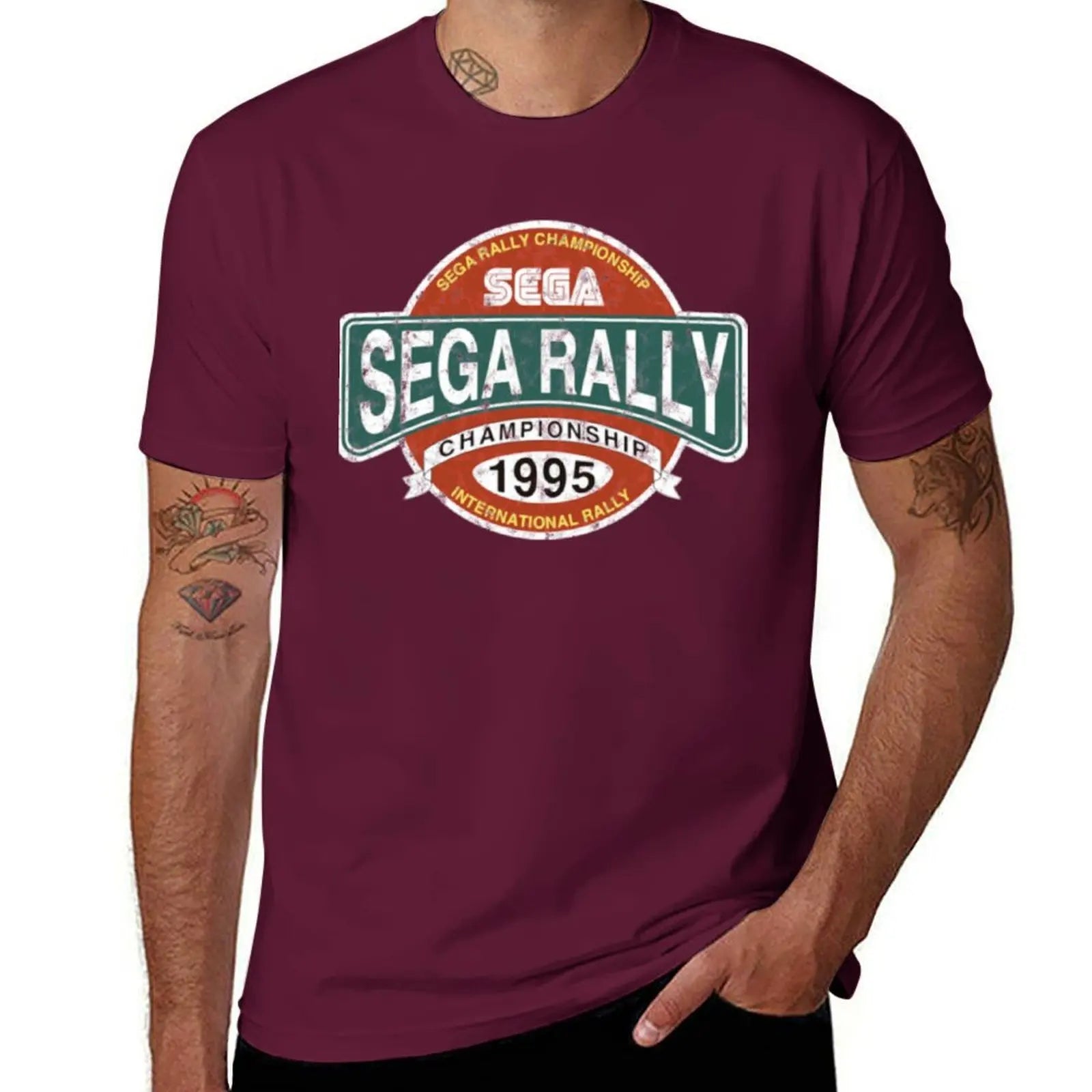 Sega Rally — Championship Distressed Logo Tee - Neon Districts