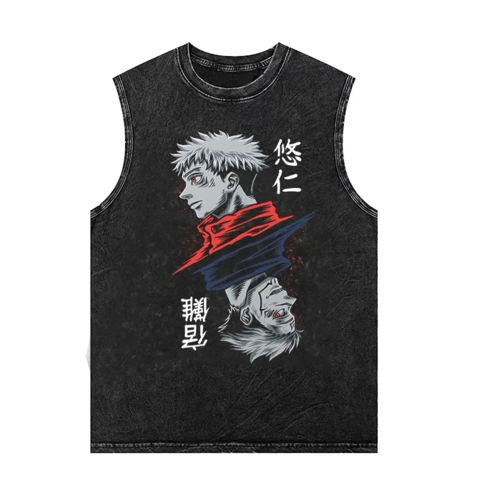 Jujutsu Kaisen — Gojo Satoru Washed Gym Tank Top - Neon Districts