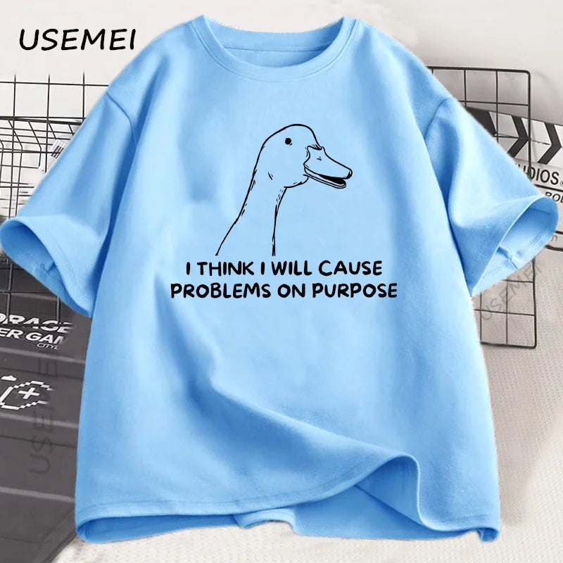 I Think I Will Cause Problems on Purpose — Silly Goose Graphic Tee - Neon Districts