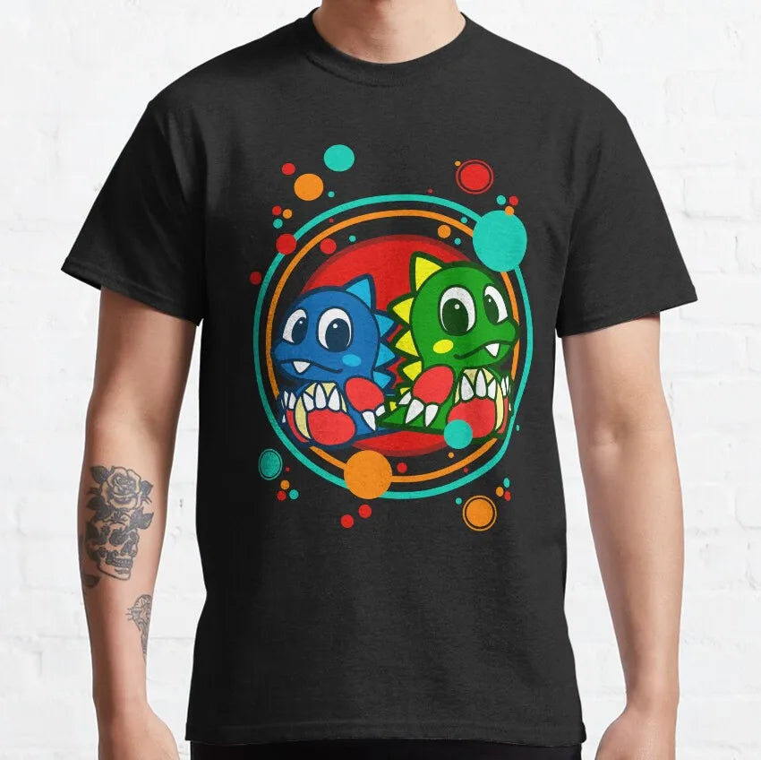 Bubble Bobble — Bub & Bob NES Arcade Retro Tee - Neon Districts