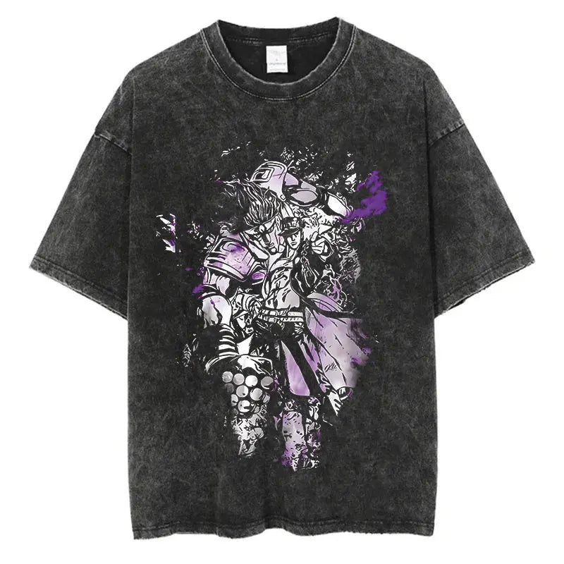 JoJo's Bizarre Adventure — Vintage Washed Hip Hop Streetwear Tee - Neon Districts