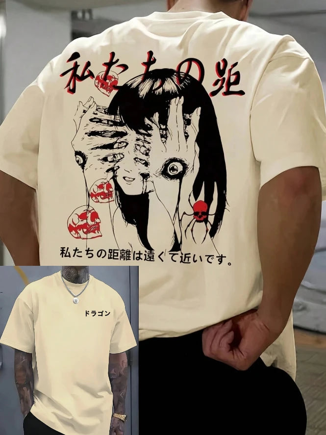 Demon Slayer Oversized Anime Tee – Y2K Graphic Print