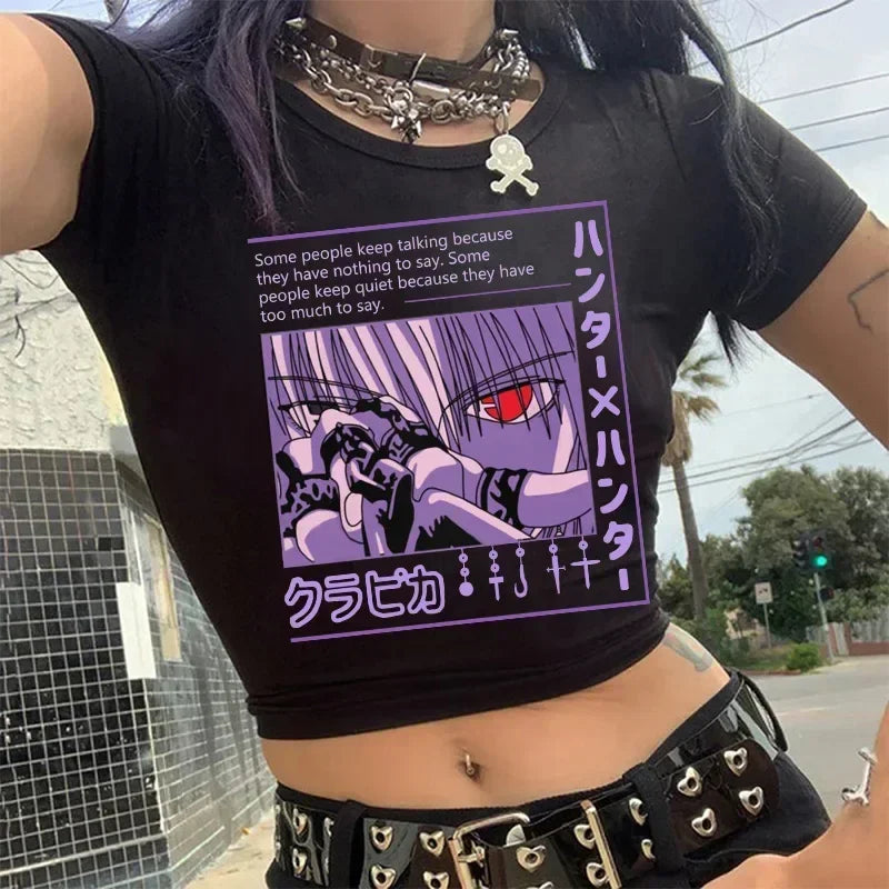 Hunter x Hunter Killua Crop Top – Harajuku Y2K Anime Tee