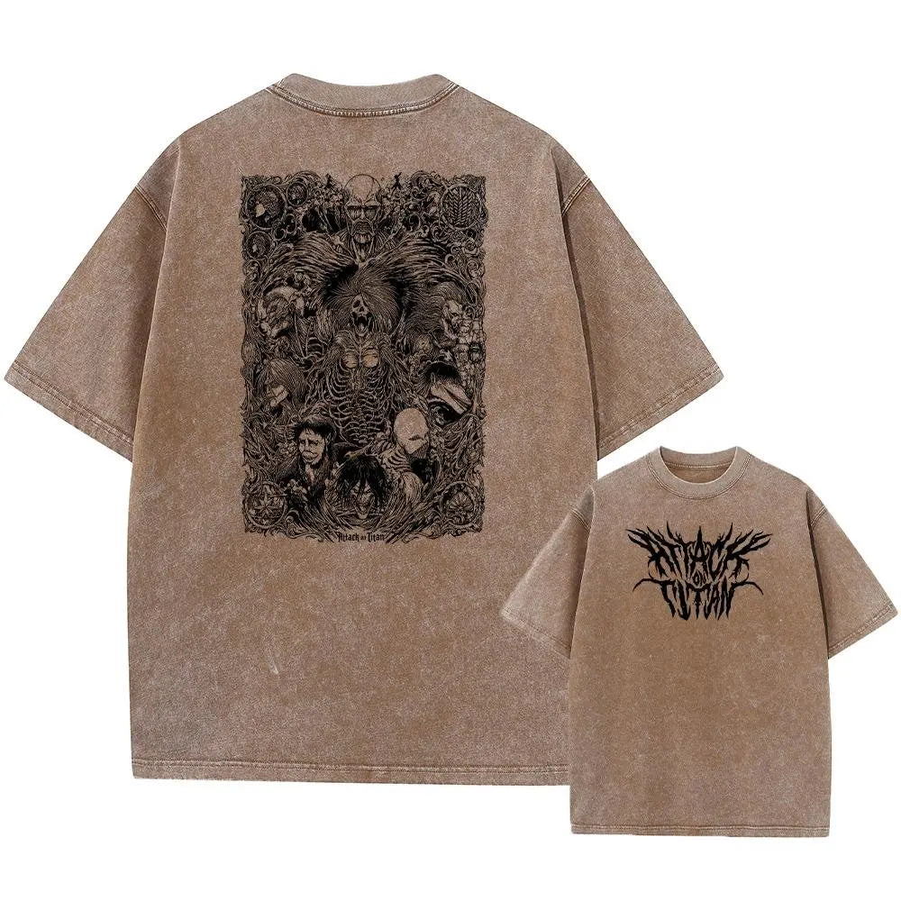 Attack on Titan Harajuku Oversized Tee – Vintage Washed