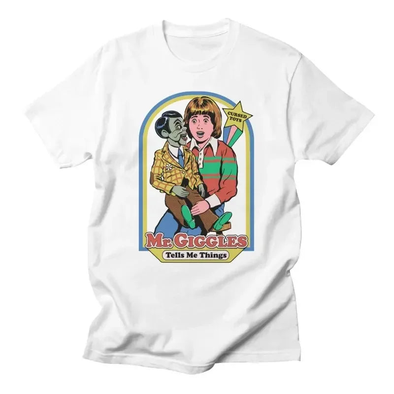 Horror Alien — Are We Here Yet? Harajuku Vintage Demon Graphic Tee - Neon Districts