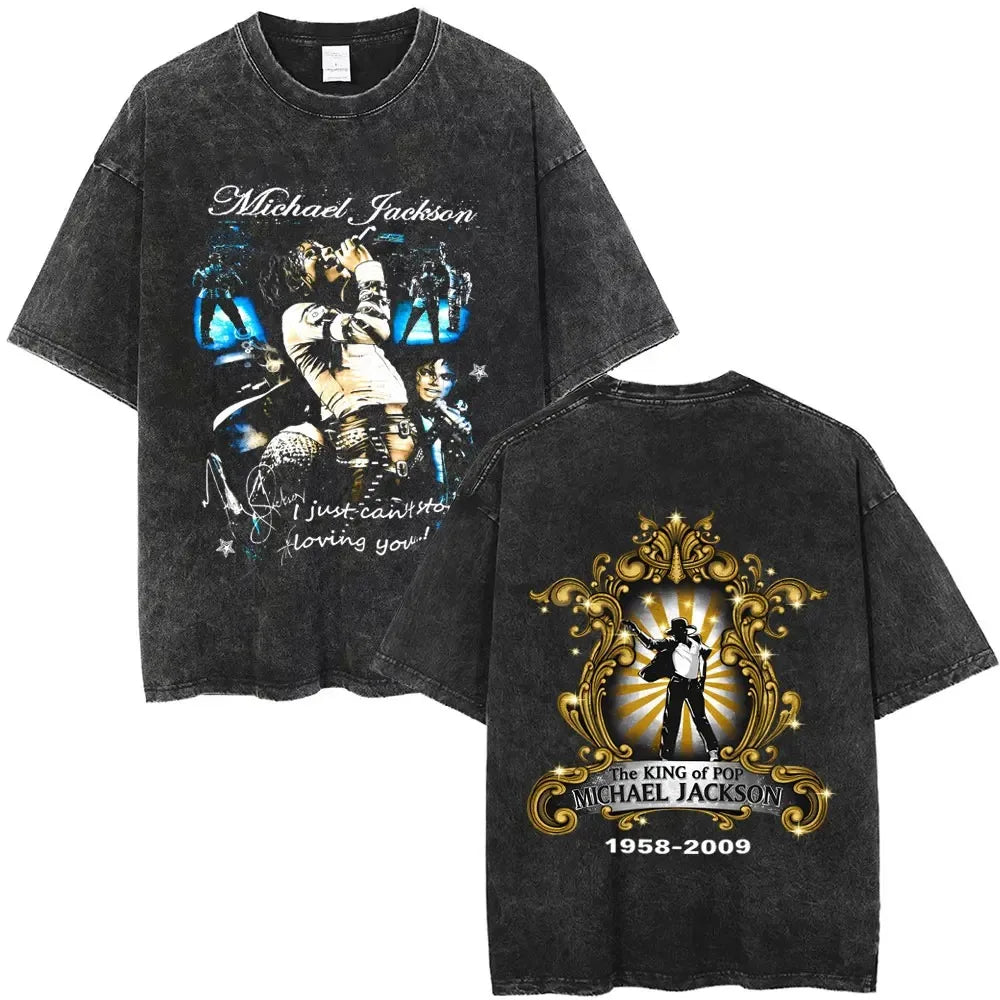 MJ King of Pop Washed Vintage Tee - Neon Districts