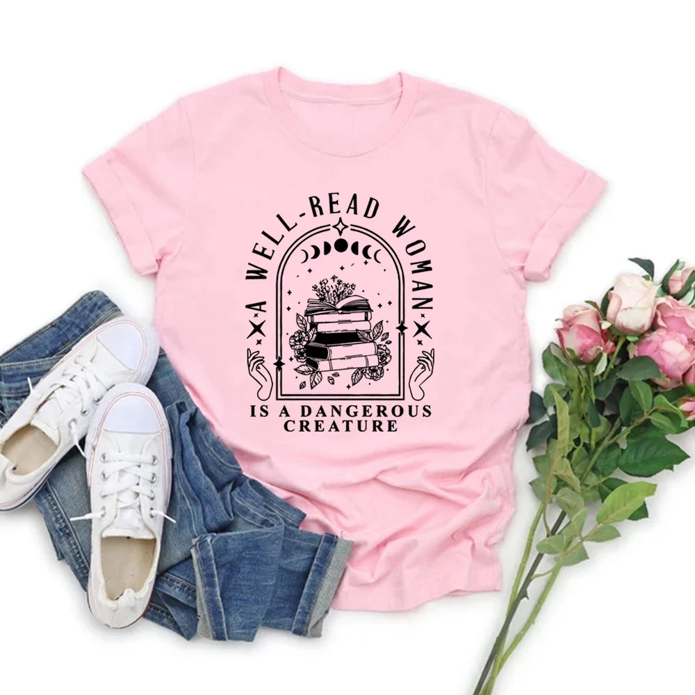 A Well-Read Woman Is Dangerous Tee - Neon Districts