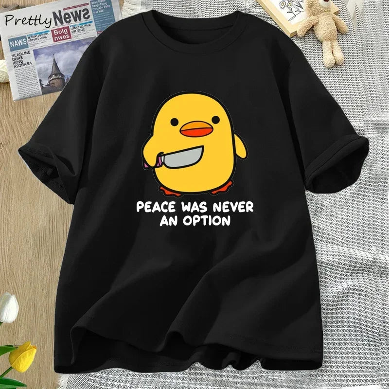 Peace Was Never an Option — Goose Women's Graphic Tee - Neon Districts