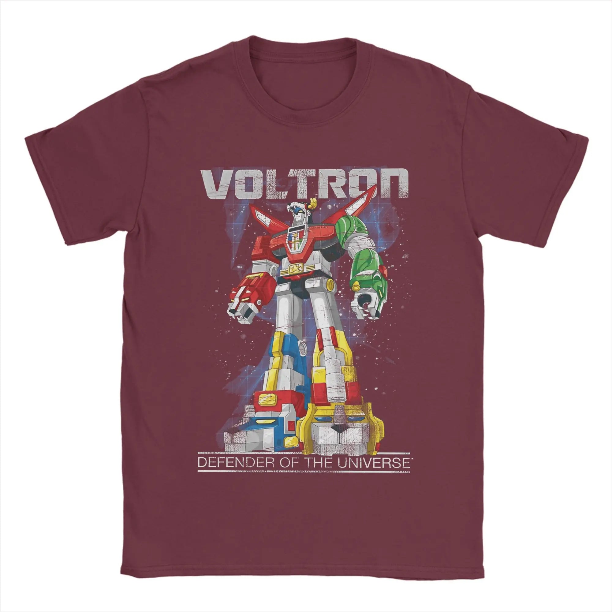 Men's Anime Voltron T Shirts  Cotton - Color Burgundy