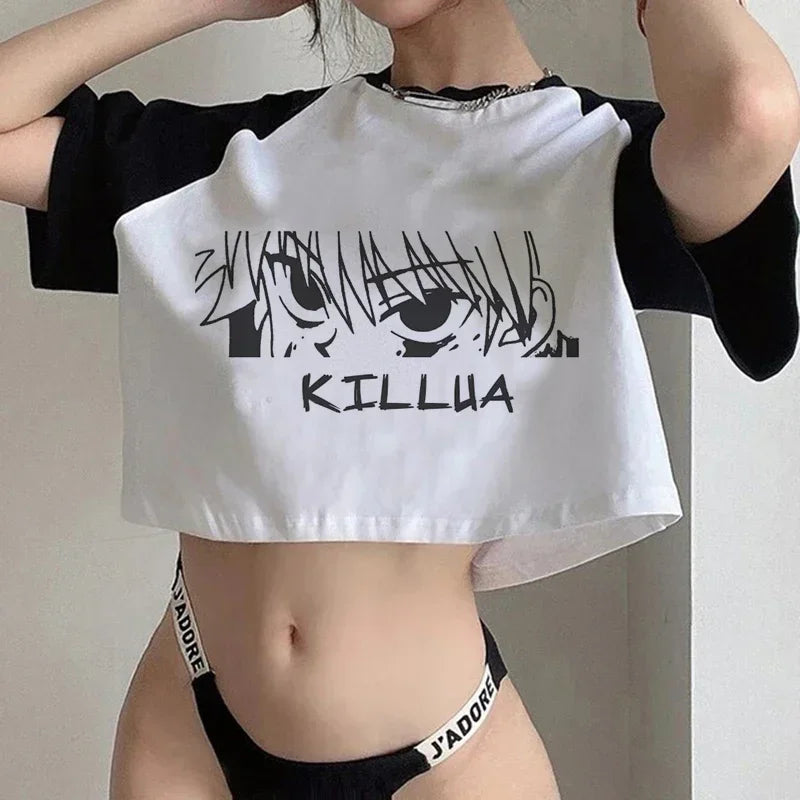 Hunter x Hunter Killua Crop Top – Harajuku Y2K Anime Tee