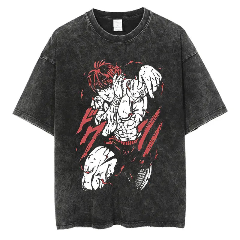 Baki Hanma Harajuku Vintage Washed Tee