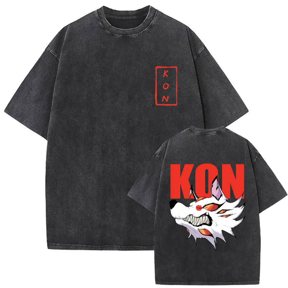Chainsaw Man Denji & Pochita Vintage Tee – Washed Oversized Anime