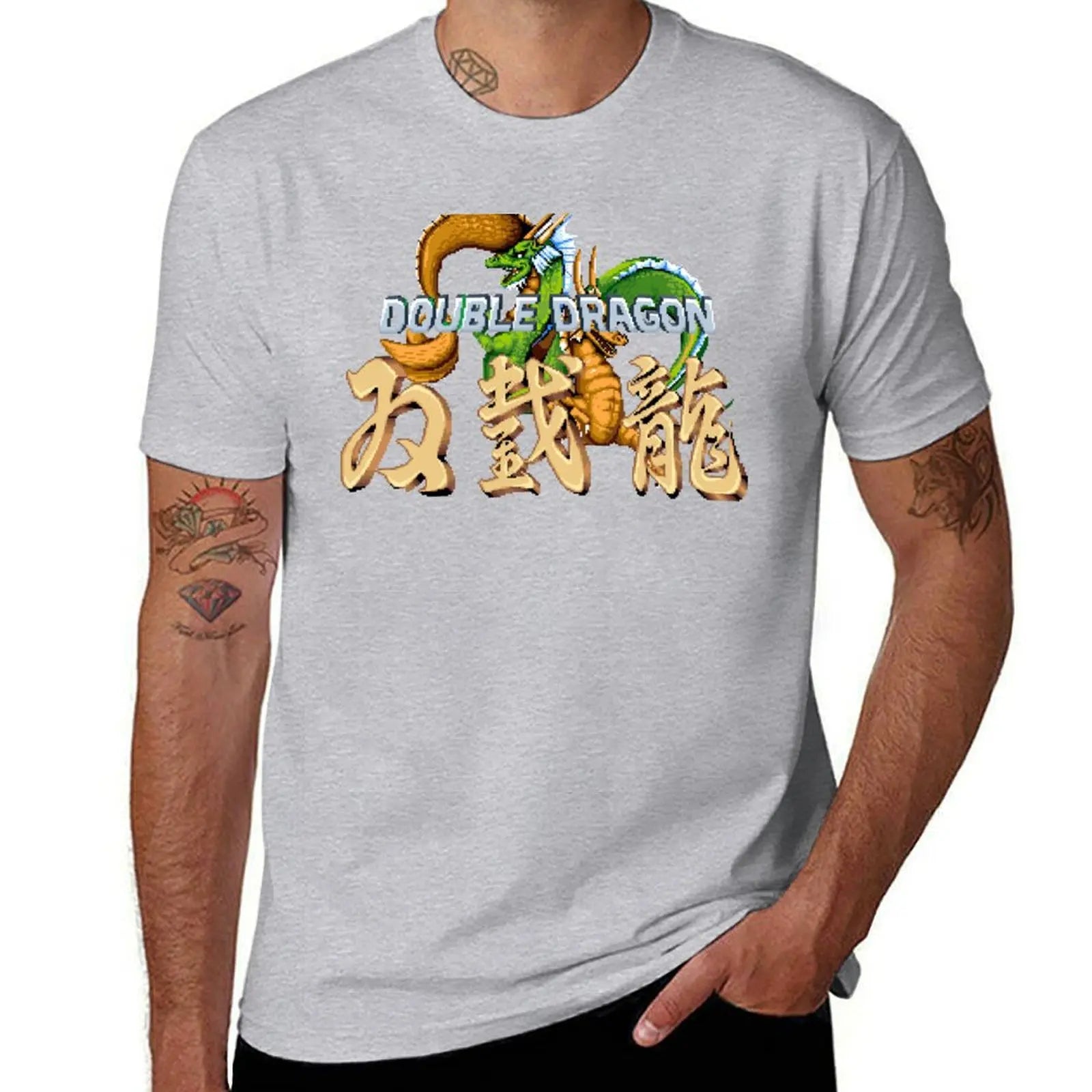Double Dragon — Arcade Title Pixel Art Vintage Tee - Neon Districts