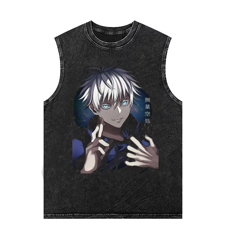 Jujutsu Kaisen — Gojo Satoru Washed Gym Tank Top - Neon Districts