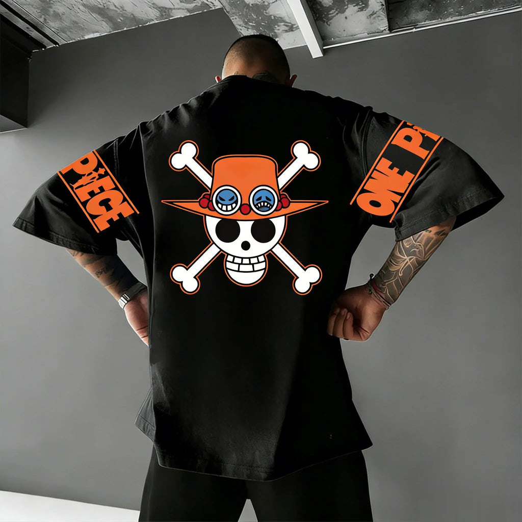 One Piece — Portgas D. Ace Streetwear Graphic Tee - Neon Districts