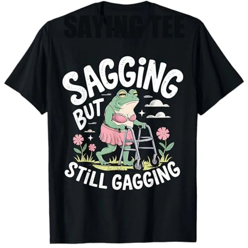Sagging But Still Gagging — Frog Meme Women's Fashion Tee - Neon Districts