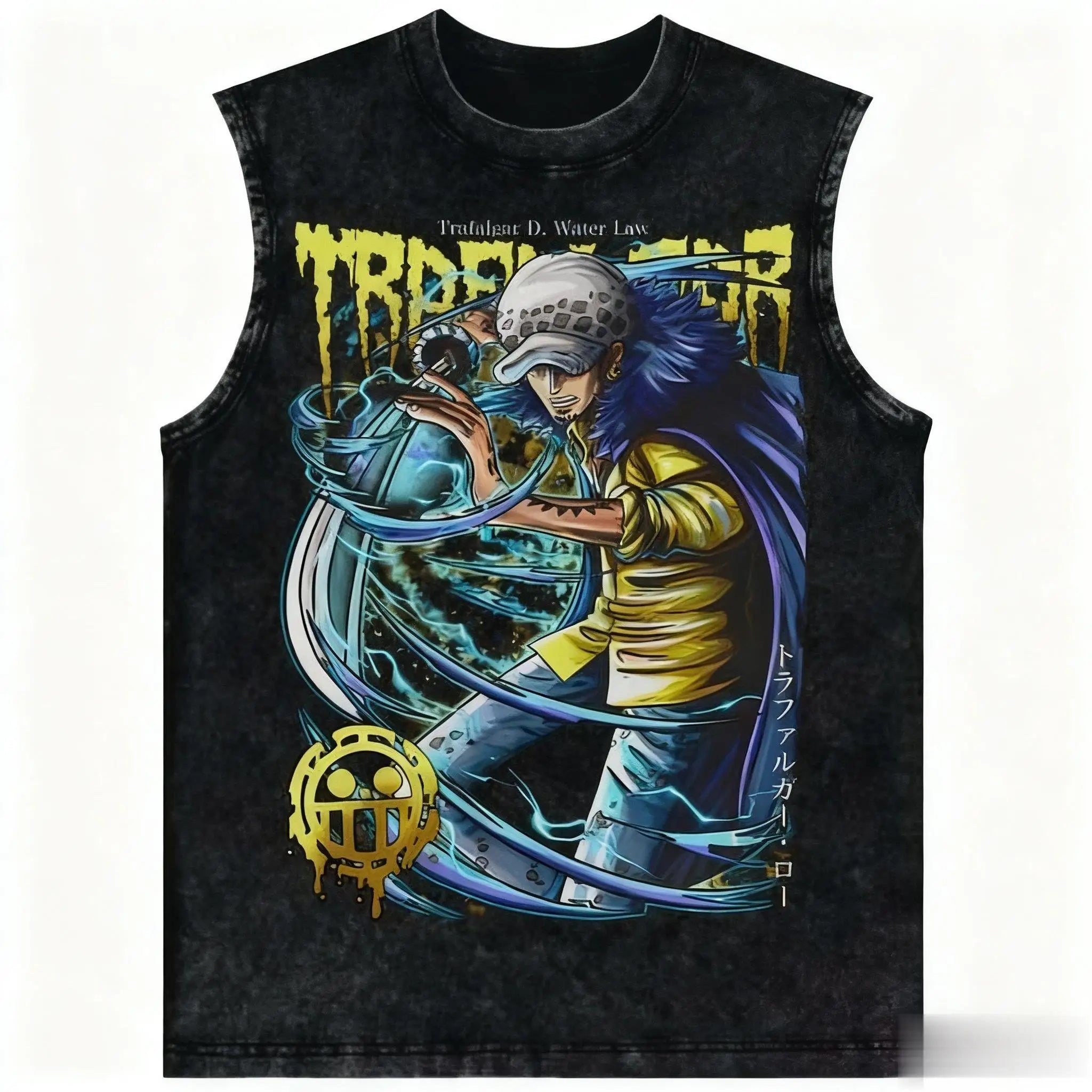 One Piece — Luffy Vintage Washed Streetwear Tank - Neon Districts