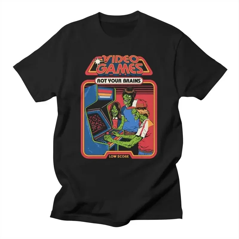 Horror Alien — Are We Here Yet? Harajuku Vintage Demon Graphic Tee - Neon Districts