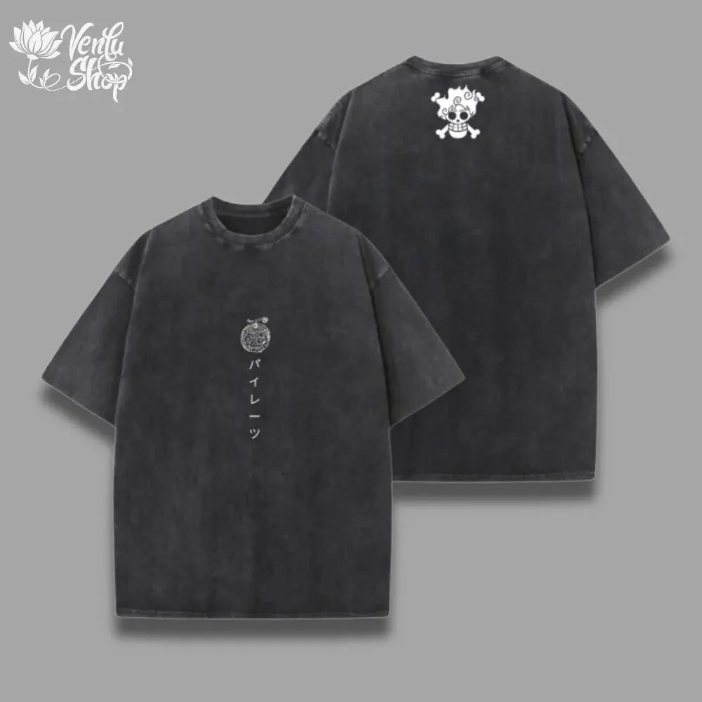 One Piece Skull Vintage Tee – Straw Hat Graphic Streetwear