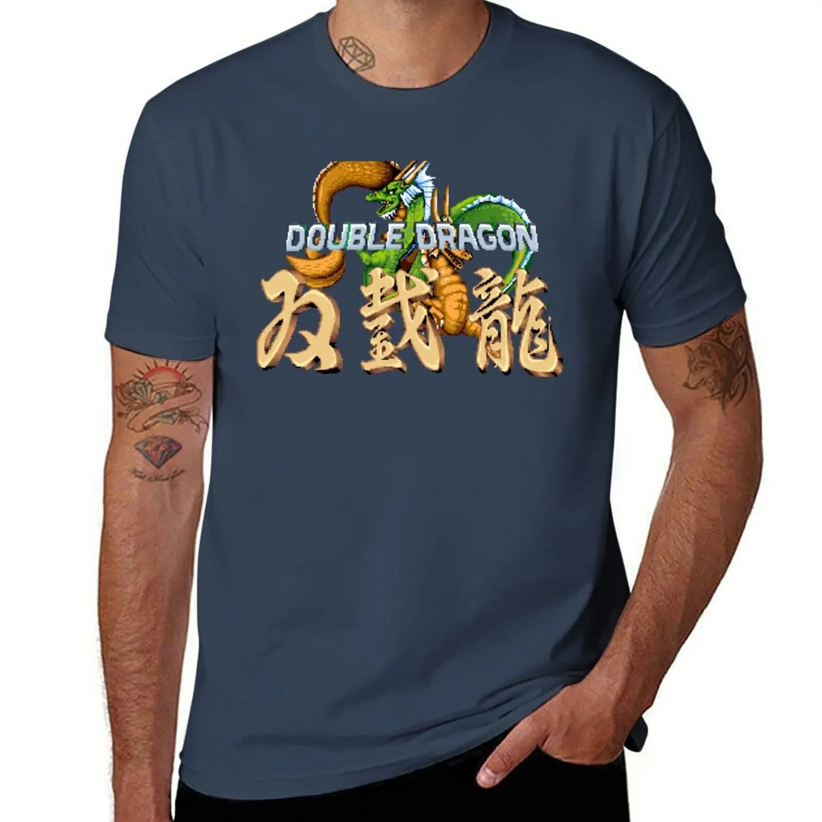 Double Dragon — Arcade Title Pixel Art Vintage Tee - Neon Districts