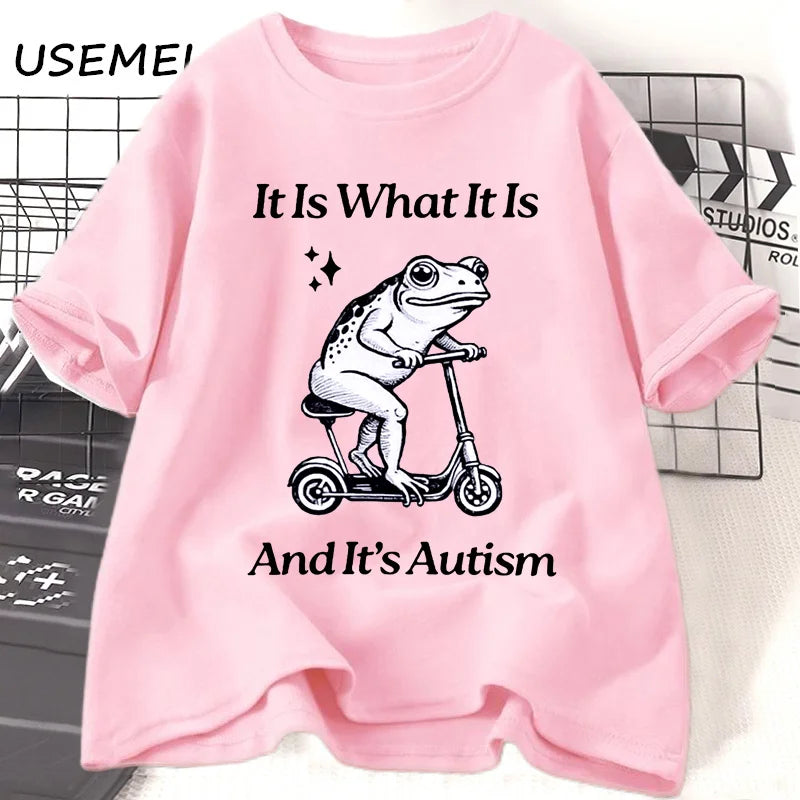 It Is What It Is — Autism Frog Weirdcore Meme Graphic Tee - Neon Districts