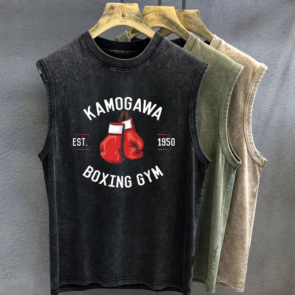 Hajime no Ippo — Vintage Washed Gym Tank Top - Neon Districts