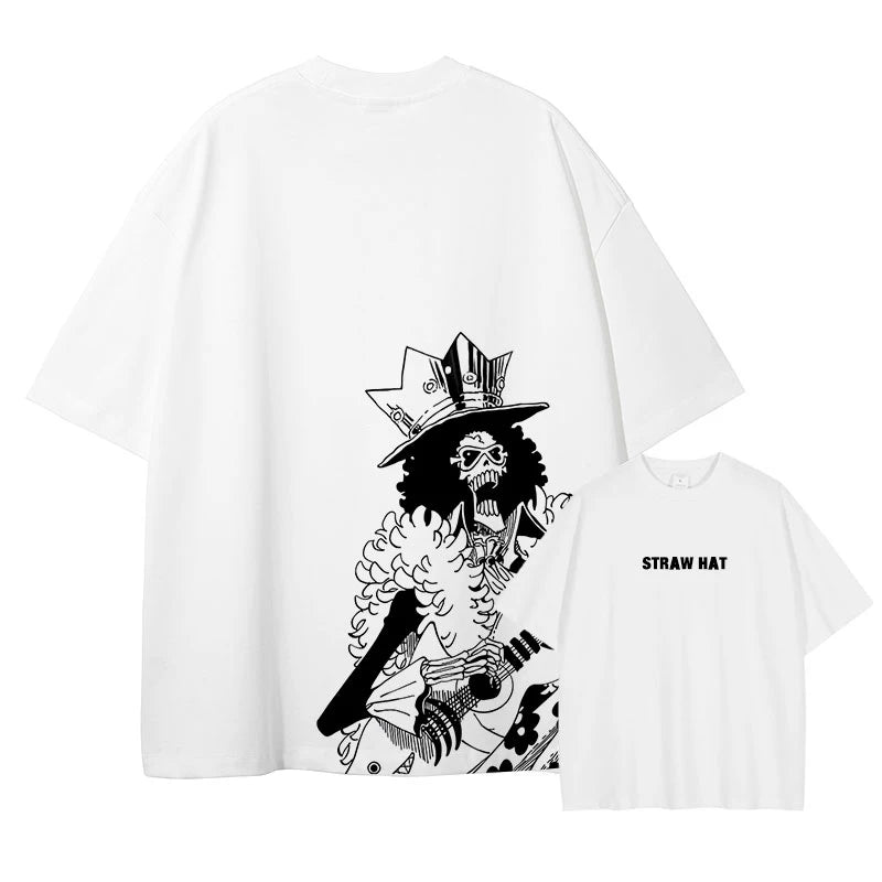 One Piece Straw Hat Pirates Tee – Double-Sided Anime Print