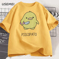 Psicopato — Cute Duck with Knife Streetwear Graphic Tee - Neon Districts